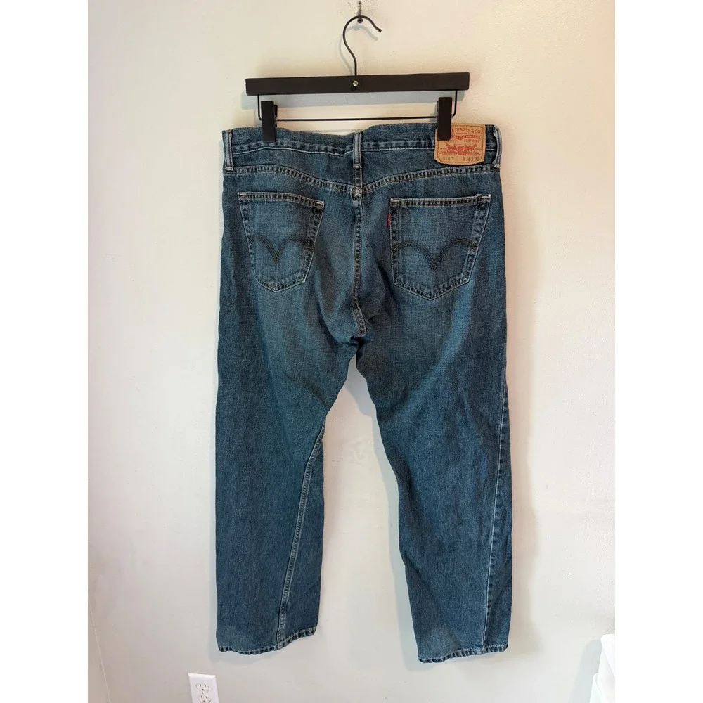 Levis 514 Slim Straight Mens Jeans 36x32 Medium Wash Blue Denim 100% Cotton